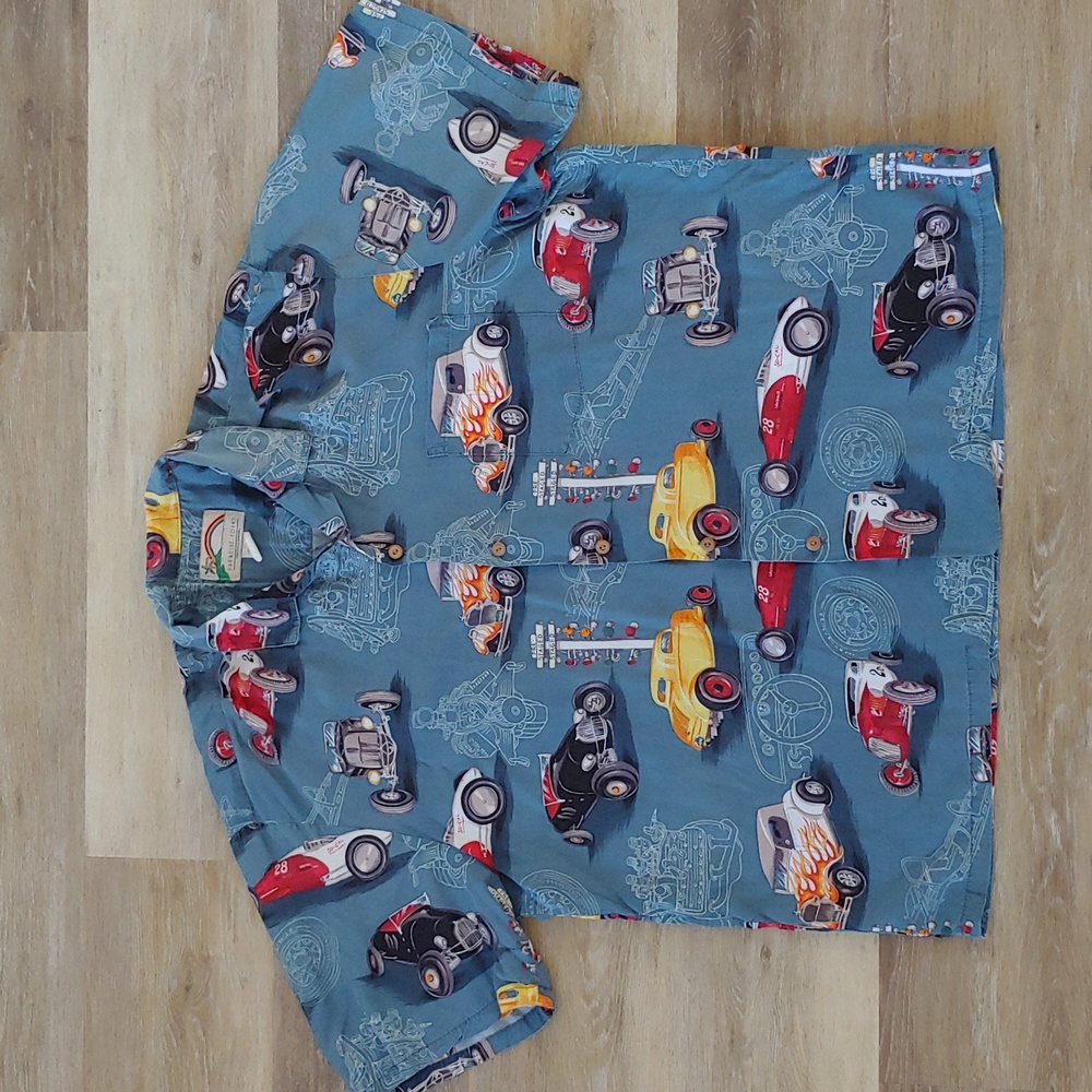 Vintage Paradise Found Button Down Classic Hot Rod Shirt Size XL